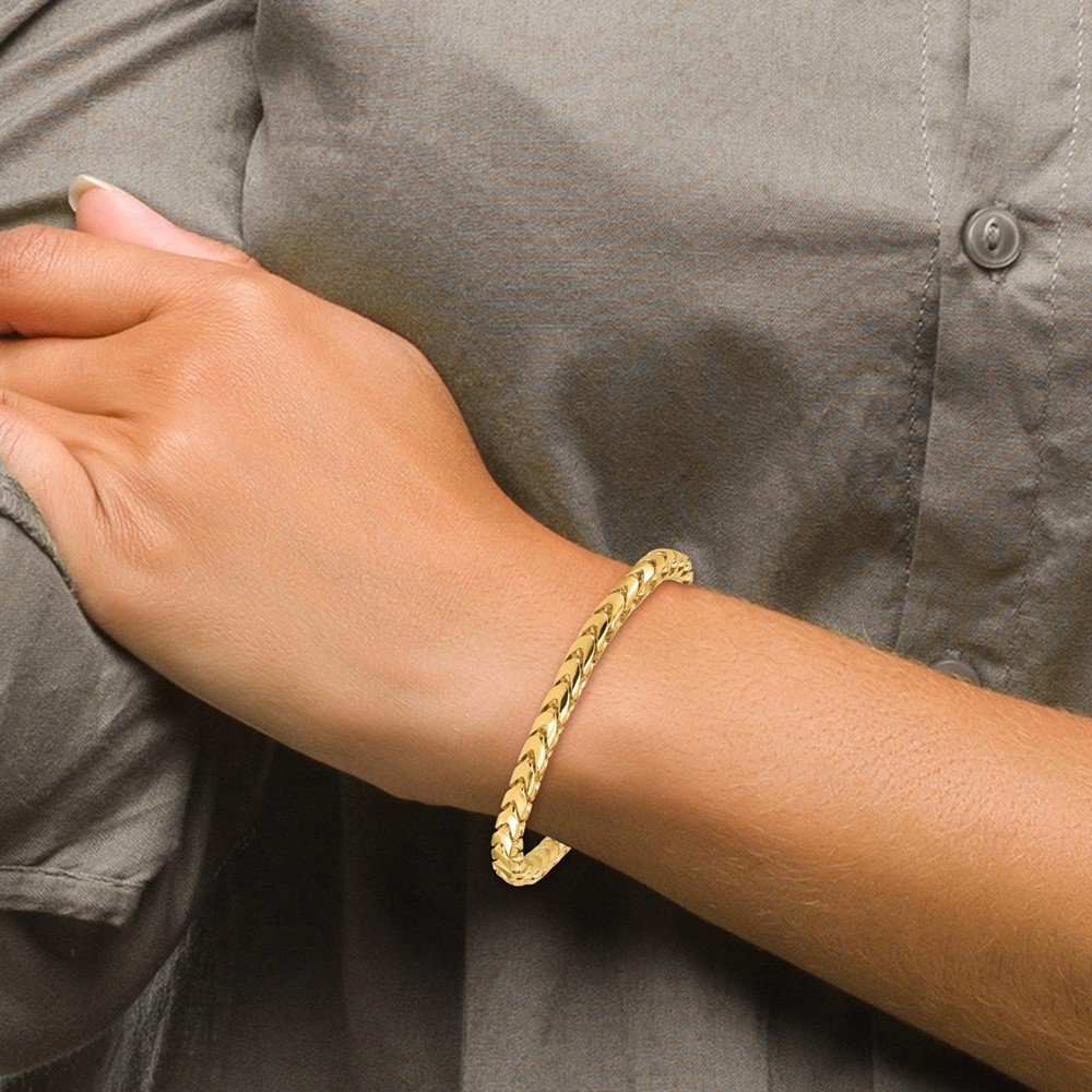14k Yellow Gold Solid 6.0mm Franco Chain Bracelet 8.5″ for Women Men 44.43g