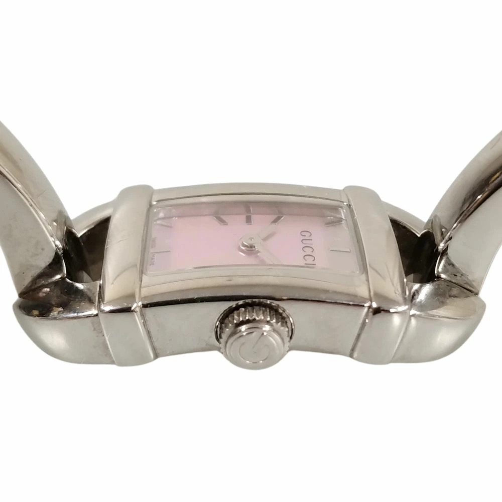 Gucci 6800L shell dial quartz bangle watch ladies wristwatch silver C345 used