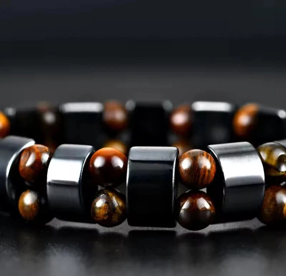Men’s Tiger Eye Pearl Jewelry Bracelet 6mm Stainless Steel –