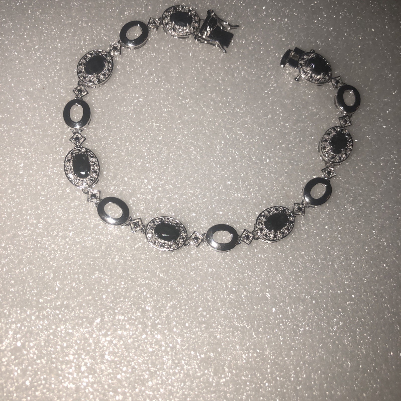 Ross Simons Bracelet Presidium Shows Blue Topas? Looks Black 7 Inches Long