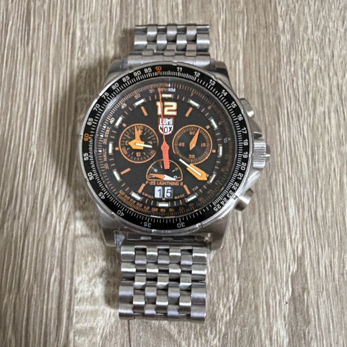 Luminox F-35 Lightning II Quartz Chronograph Date 200m 44mm Tachy Steel