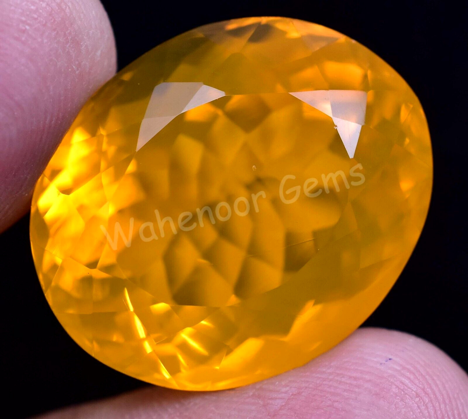 Natural Orange Opal 40.55 Ct Oval Welo Mexican Unheated Rare Gemstone Certified