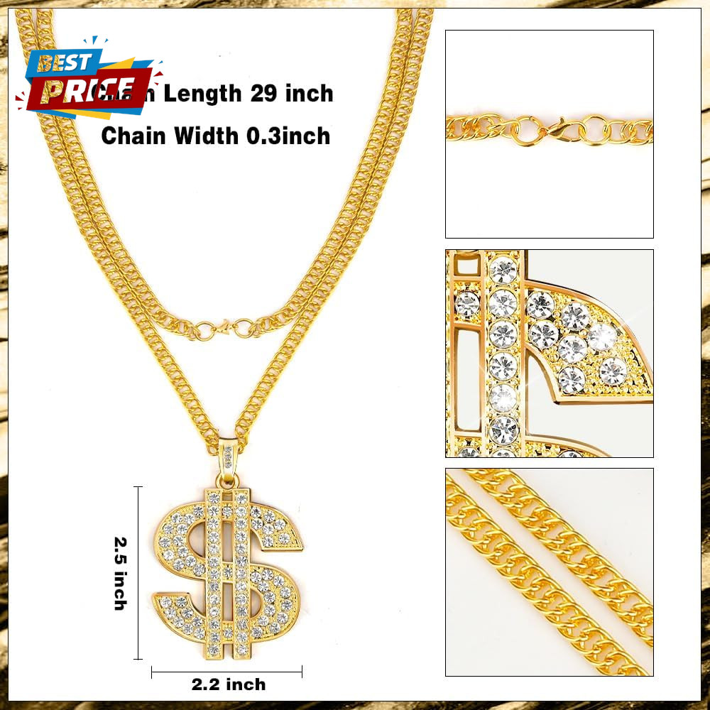 Gold Chain with Dollar Sign Pendant Necklace – Hip Hop Money Chain