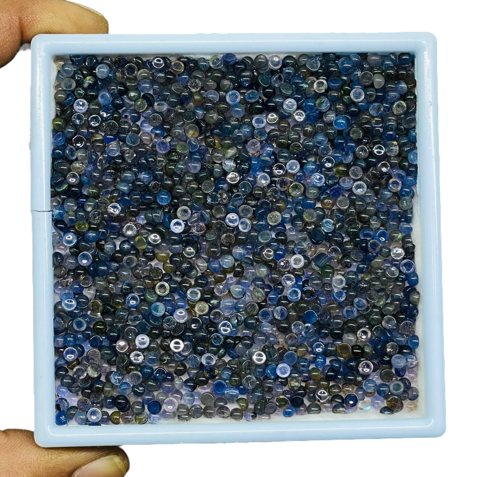 200 Pcs Natural Iolite 3mm Round Loose Untreated Cabochon Gemstone Wholesale Lot