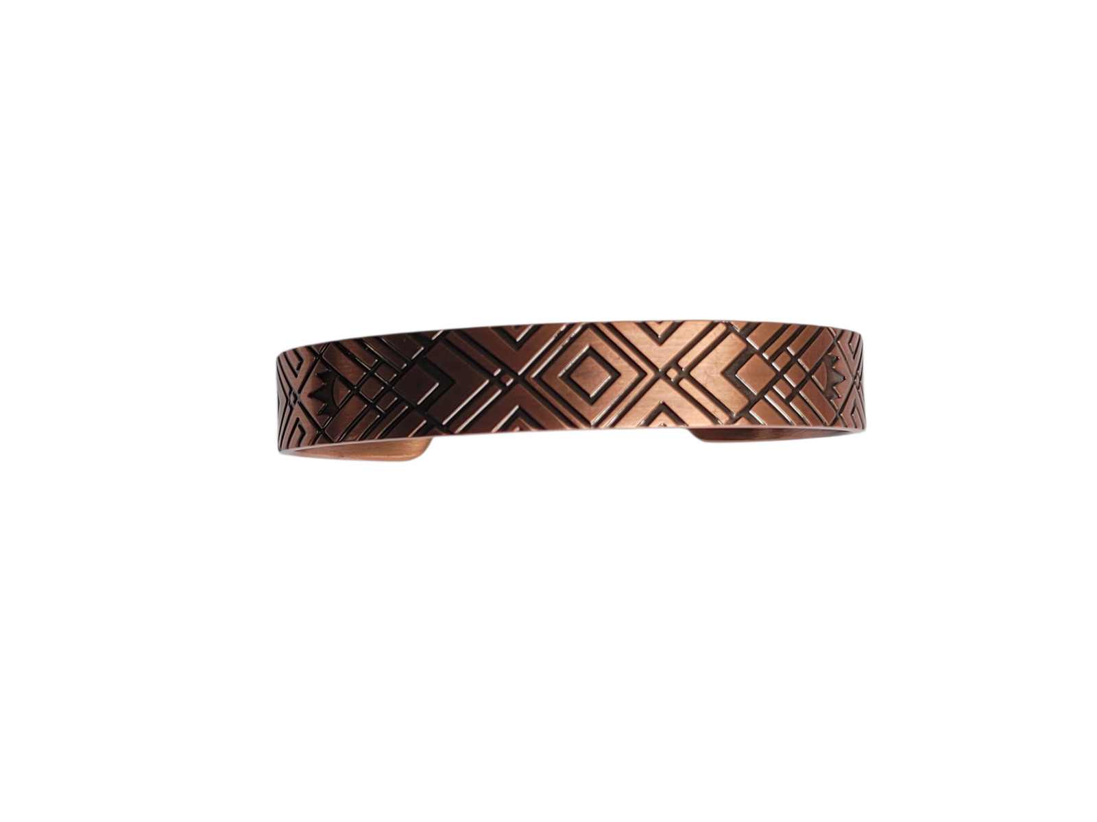 Artisan Pure Solid Copper Magnetic Bracelet Arthritis Therapy Cuff Geometric V