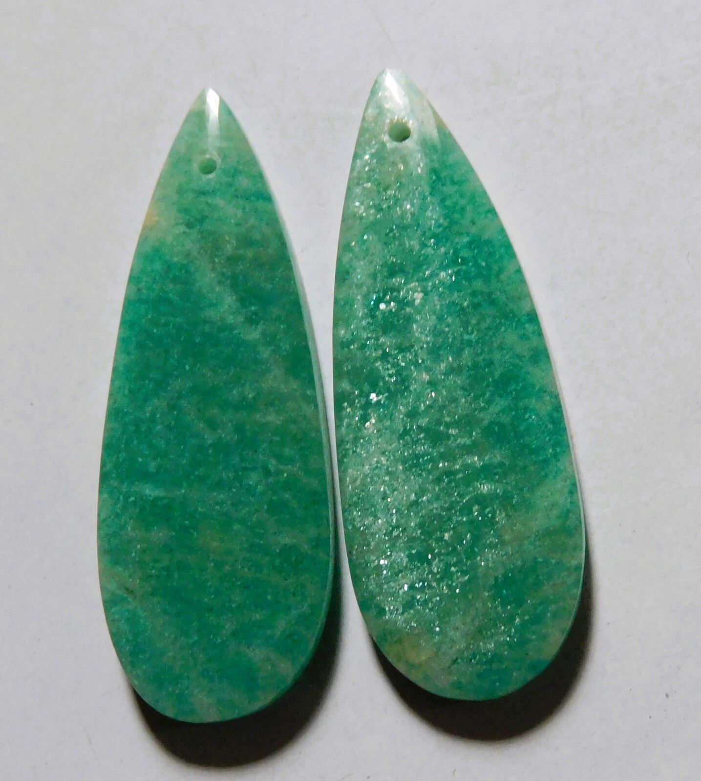 34.10 Cts Natural Amazonite Drilled Cabochon Match Pair Gemstone 37.4X13.3MM 33