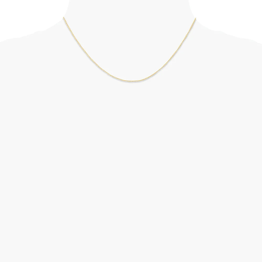 14K Yellow Gold .5 Mm Carded Curb Chain Necklace 16″-24″