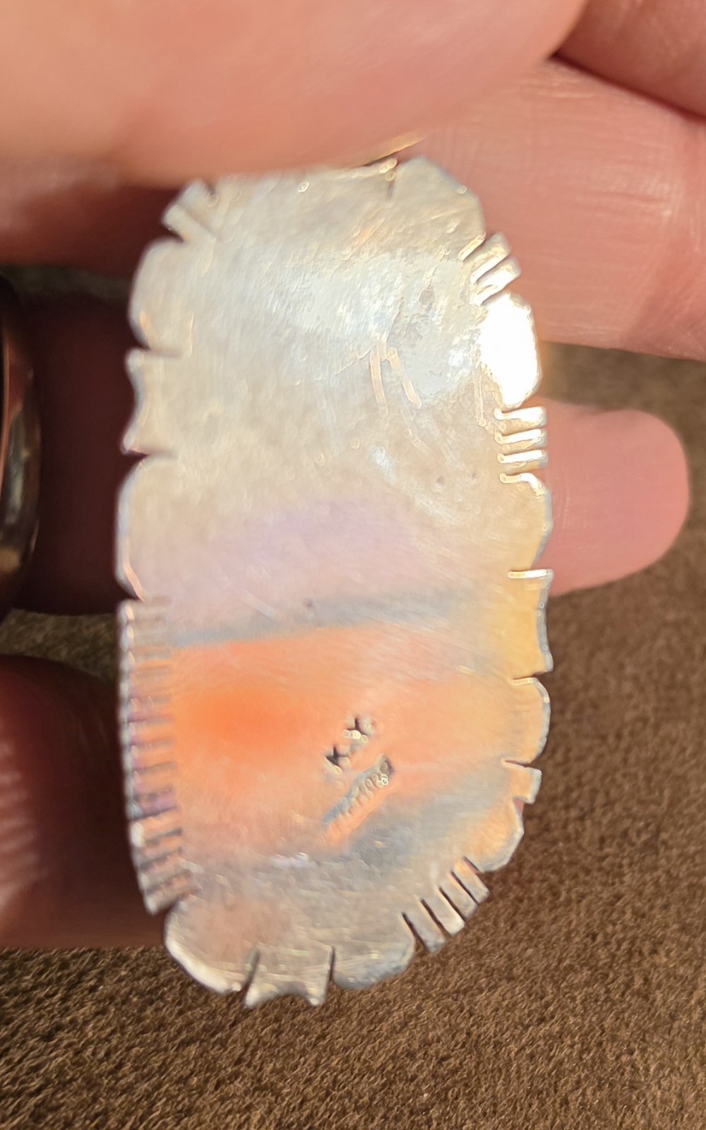 Beautiful Large Navajo Sterling Silver Sugilite Pendant by Kay Yazzie