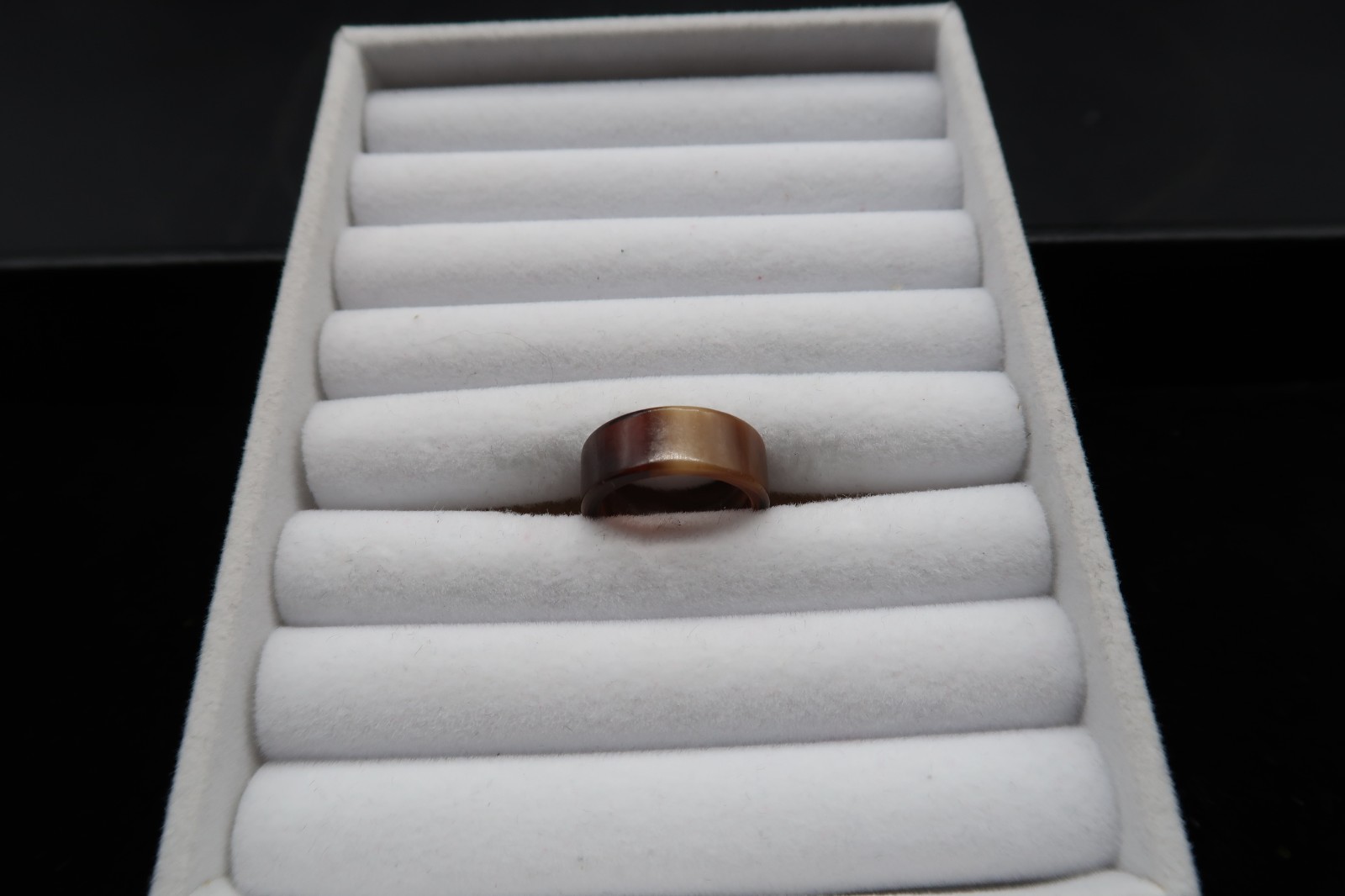 Vtg Brown & Cream Tortoise Shell Ring Lucite Plastic Resin Size 6
