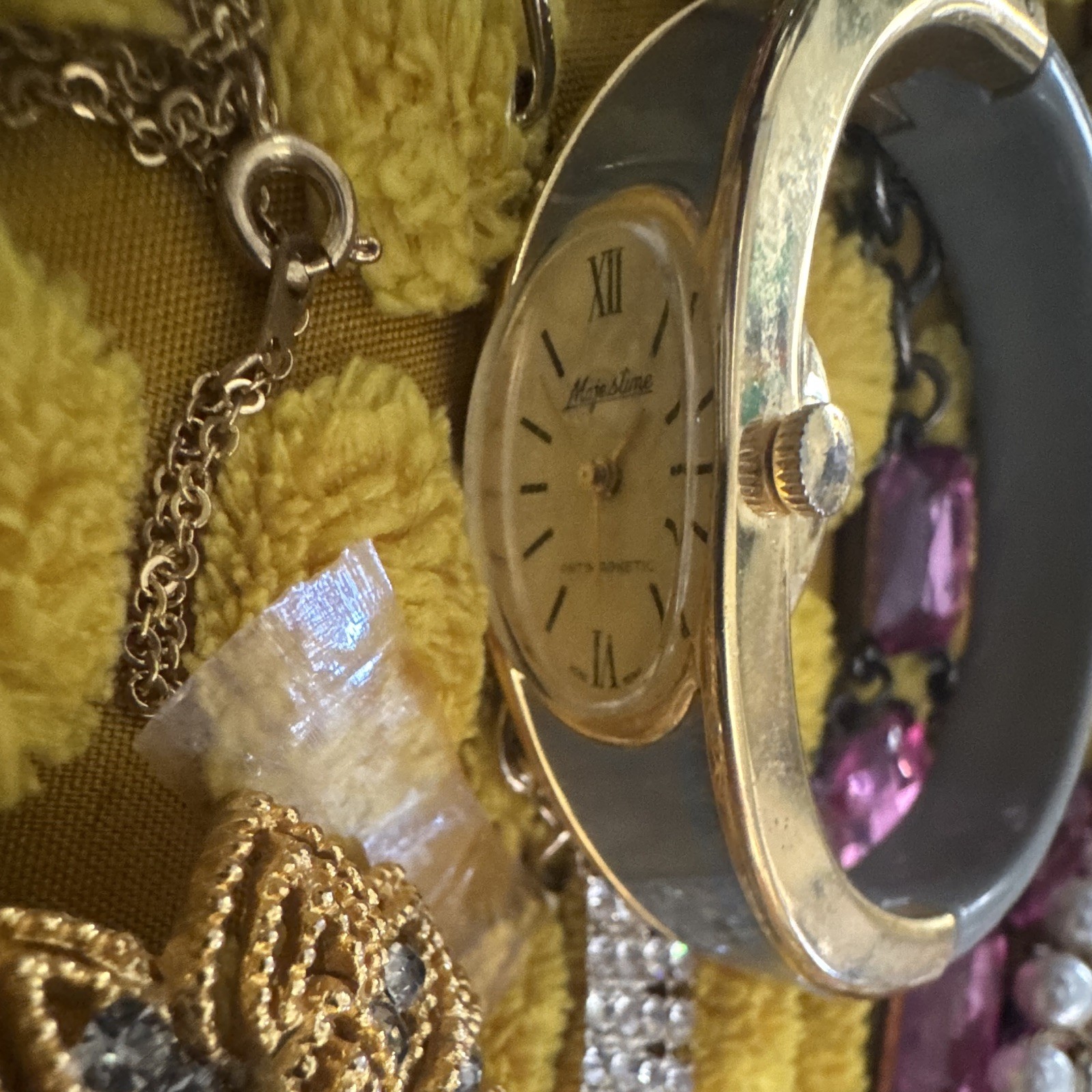 Lot; Costume and Antique jewelry; with antique silver powder box and coin purse!