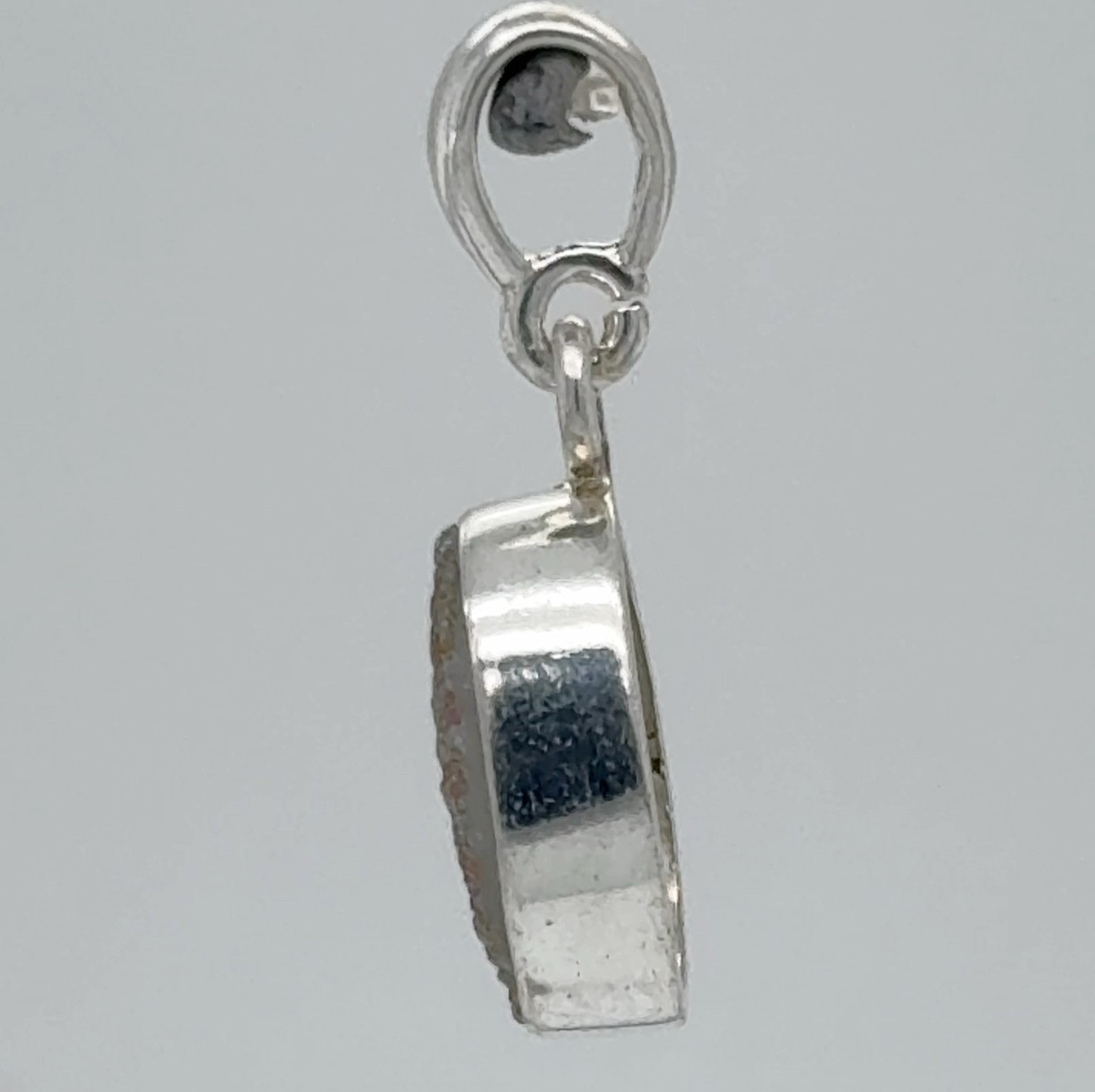 Oval Purple DRUZY DRUSY Druse QUARTZ Pendant – 925 STERLING SILVER Necklace #48