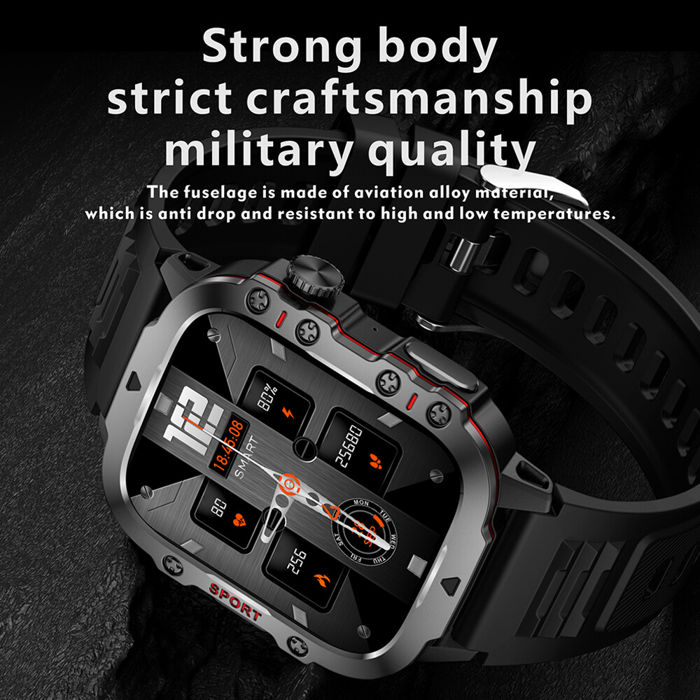 Military Smart Watch Rugged Tactical Fitness Tracker for Men Answer/Make Calls✅