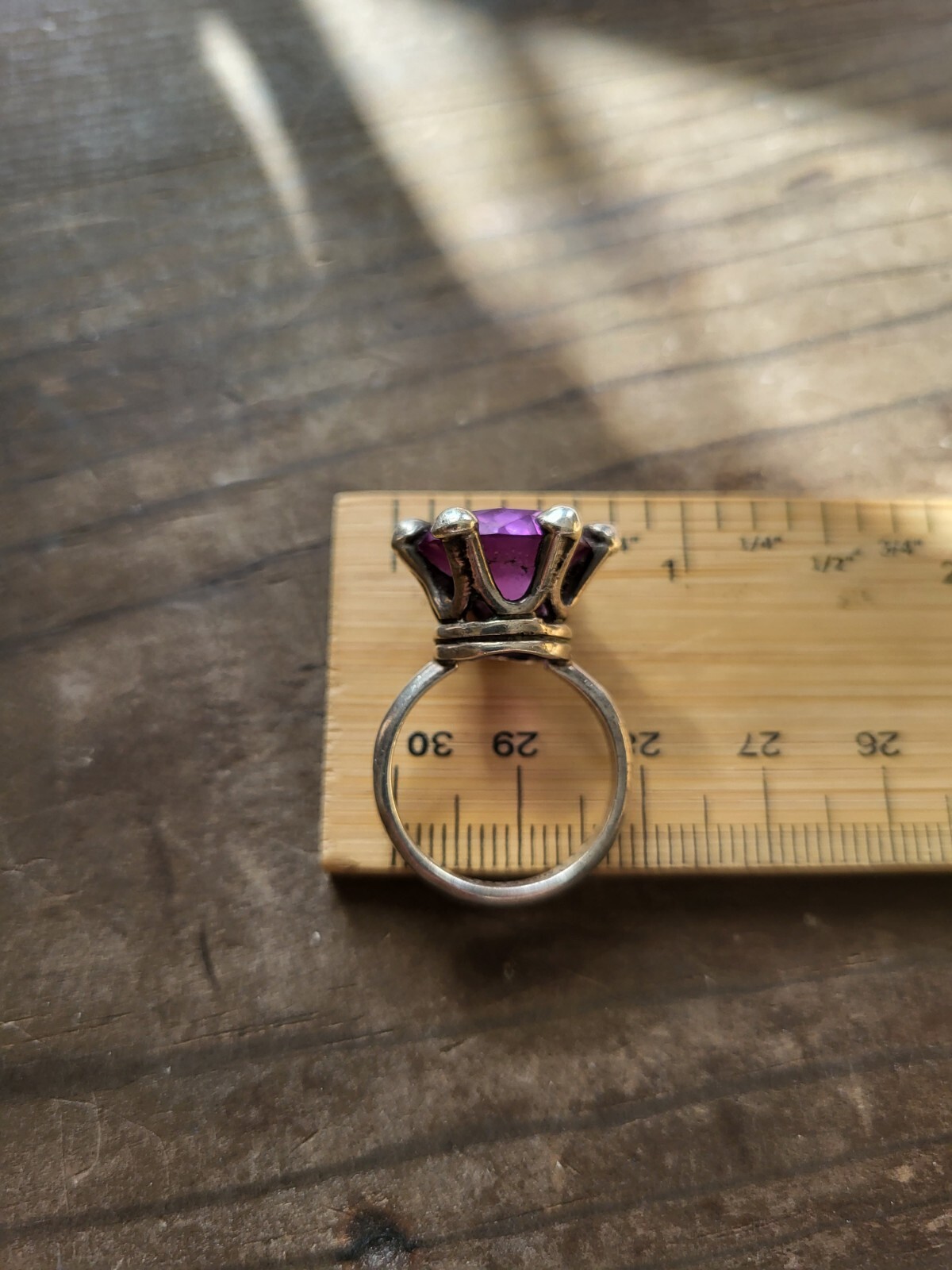 Large Purple Topaz Sterling Ring Size 6.75 Brilliant Cut 7.9g Statement 13.7mm