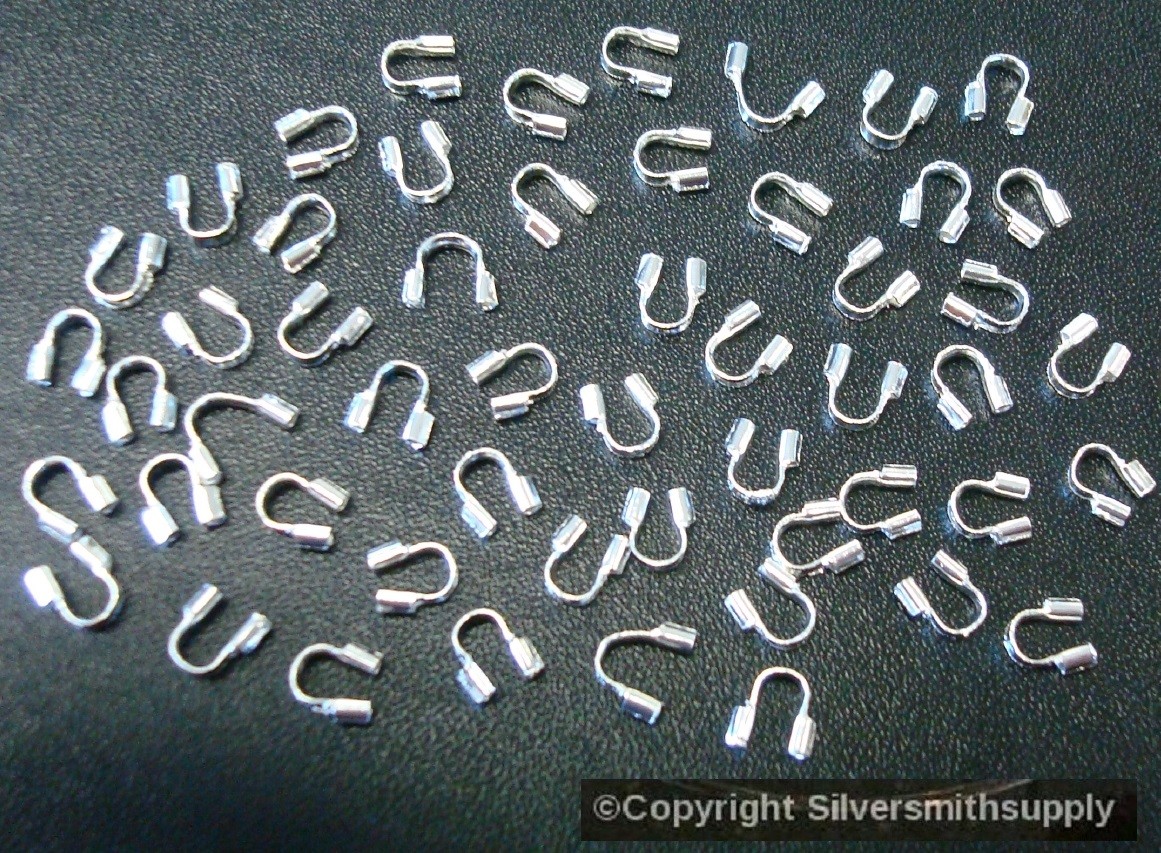Wire Protectors SILVER plated crimping loop protects flex wire 5mm 50pcs FPC090A