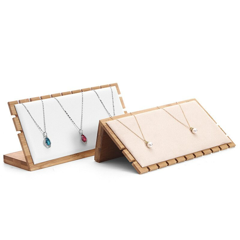 Bamboo Necklace Pendant Jewelry Display Holder Rack Organizer Storage Case