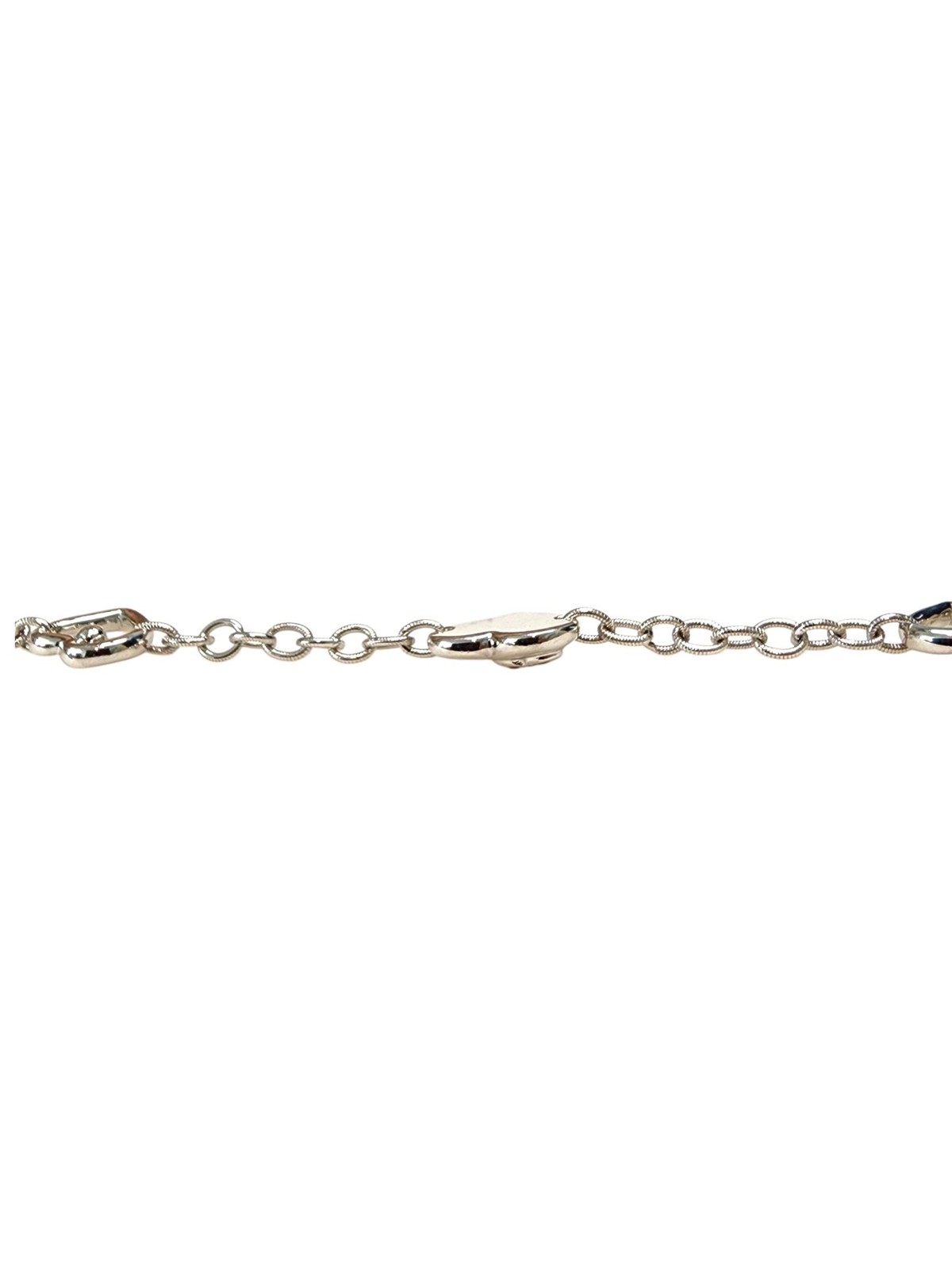 Gabriel & Co Sterling Silver White Sapphire Heart Link Bracelet #25567