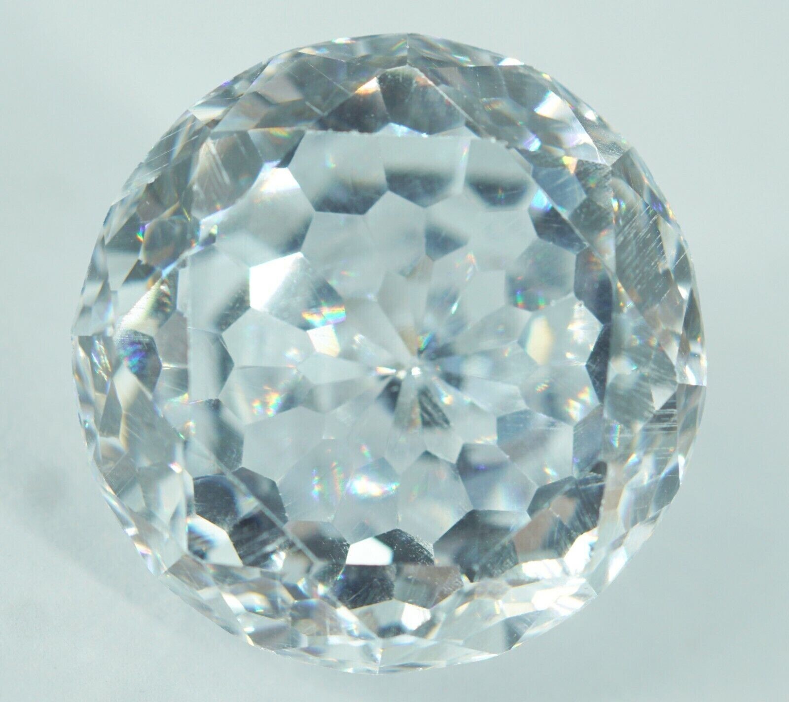 Certified 53.5 Ct Natural Round Cut Cambodian Facet WHITE Zircon Loose Gemstone