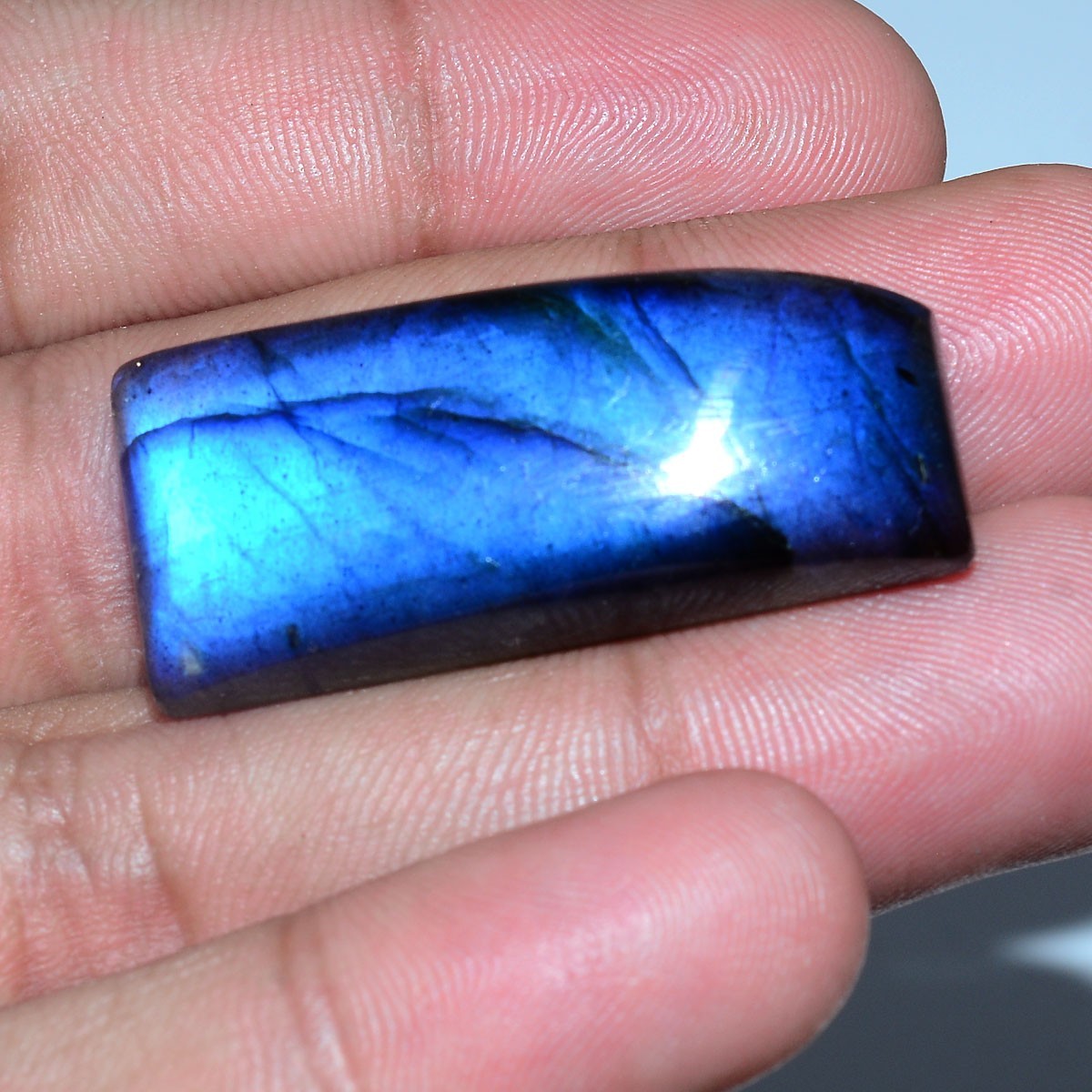 51.40 Cts Natural Labradorite Rich Blue Shine 36mmx16mm Pendant Size Gemstone