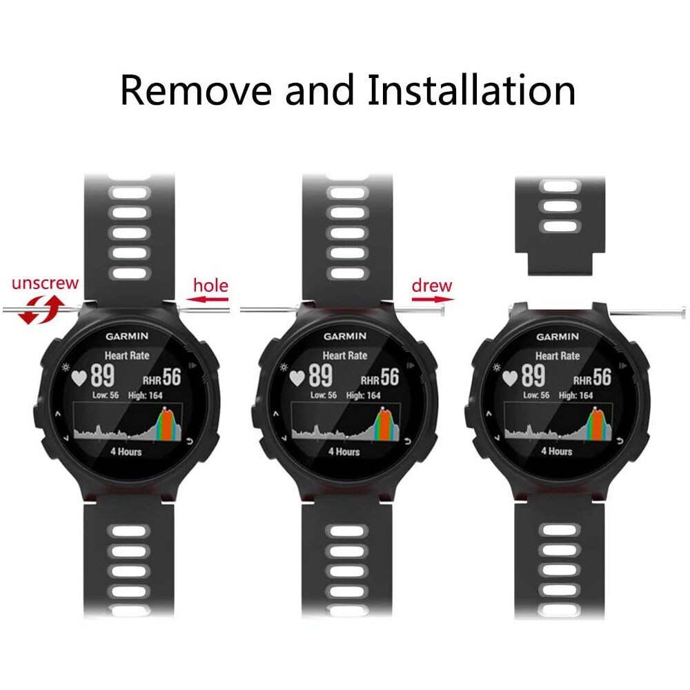 Silicone Watch Band Strap for Garmin Forerunner 220 230 235 620 630 735XT w/Tool