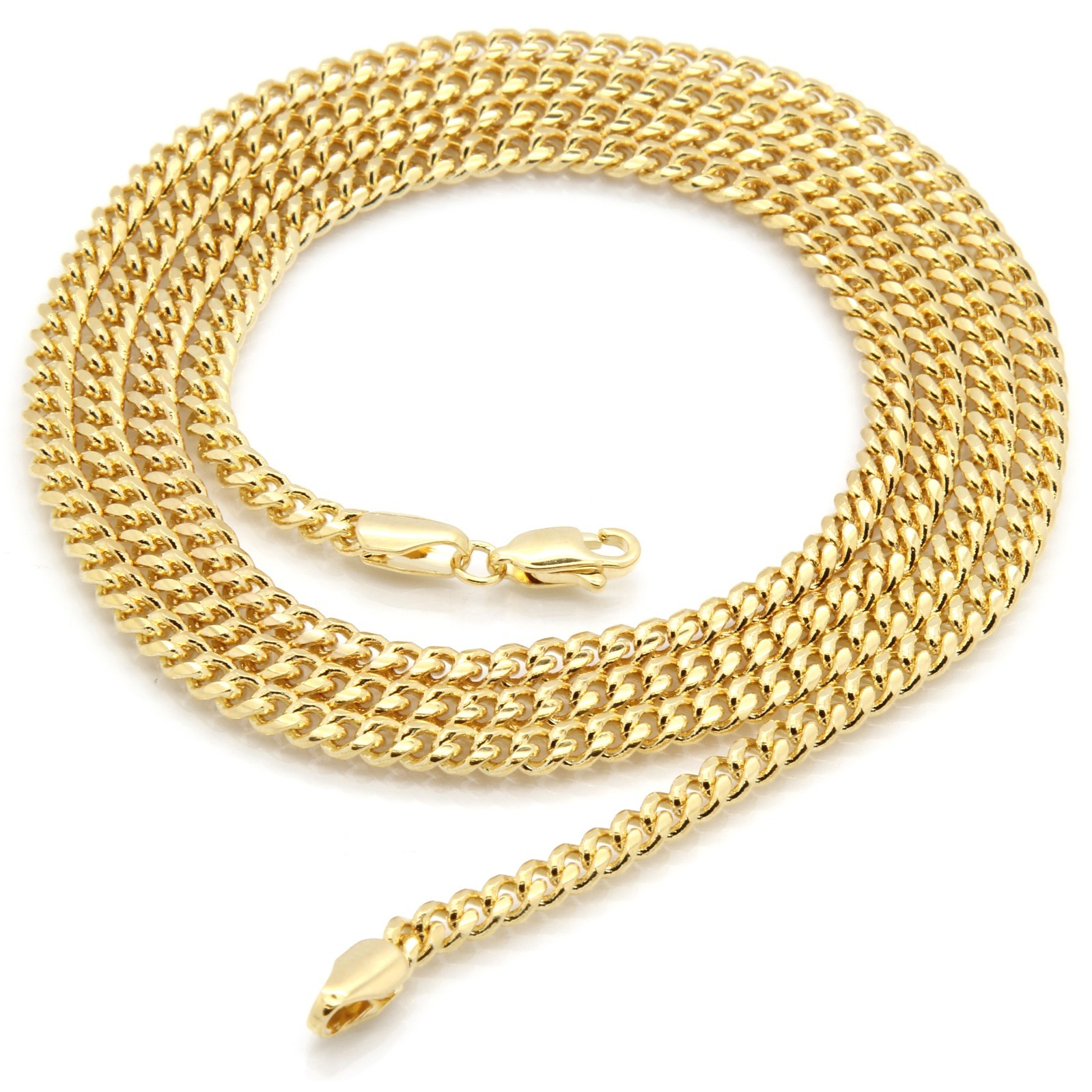 Men’s 14k Gold Plated Small Virgin Mary Pendant Hip-Hop 30″ 3mm Cuban Chain