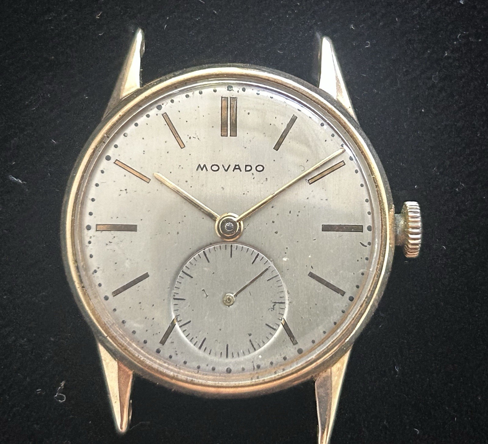 28mm Unisex 14k Yellow Gold Vintage Movado Watch Runs