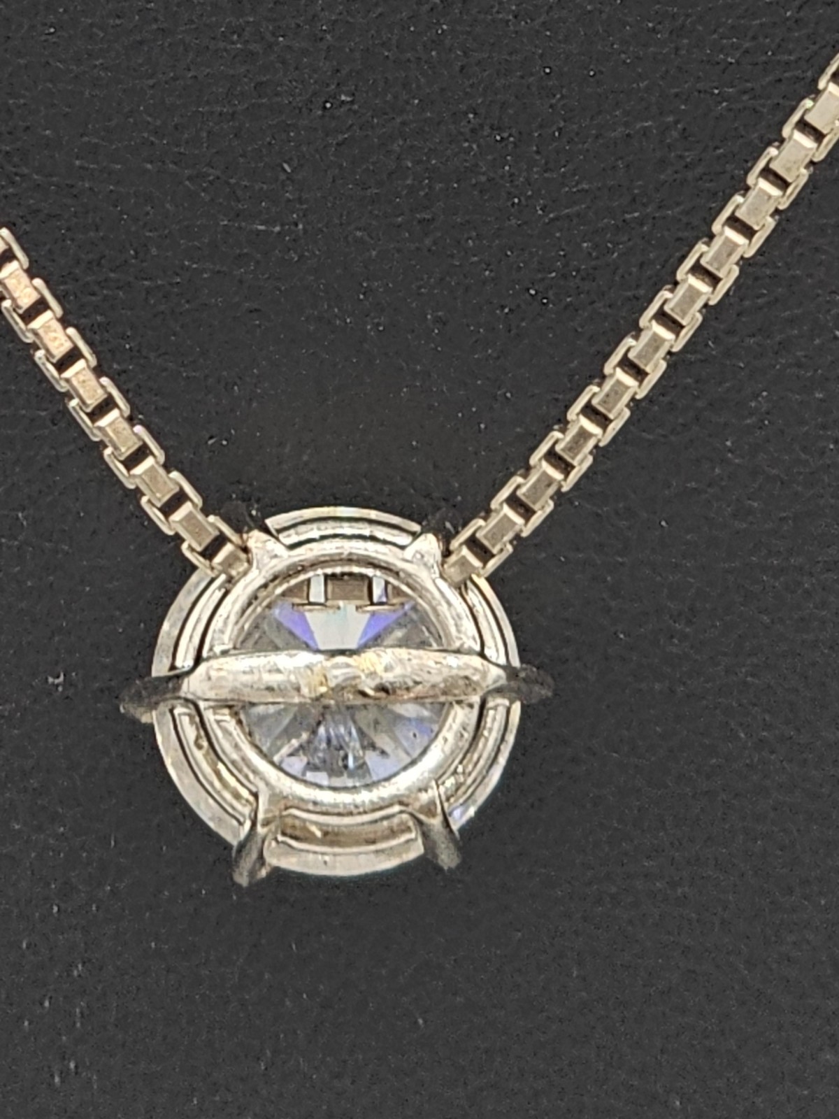 Sterling Silver 925 Round CZ Solitaire Pendant Necklace Box Chain 11mm 7.83g
