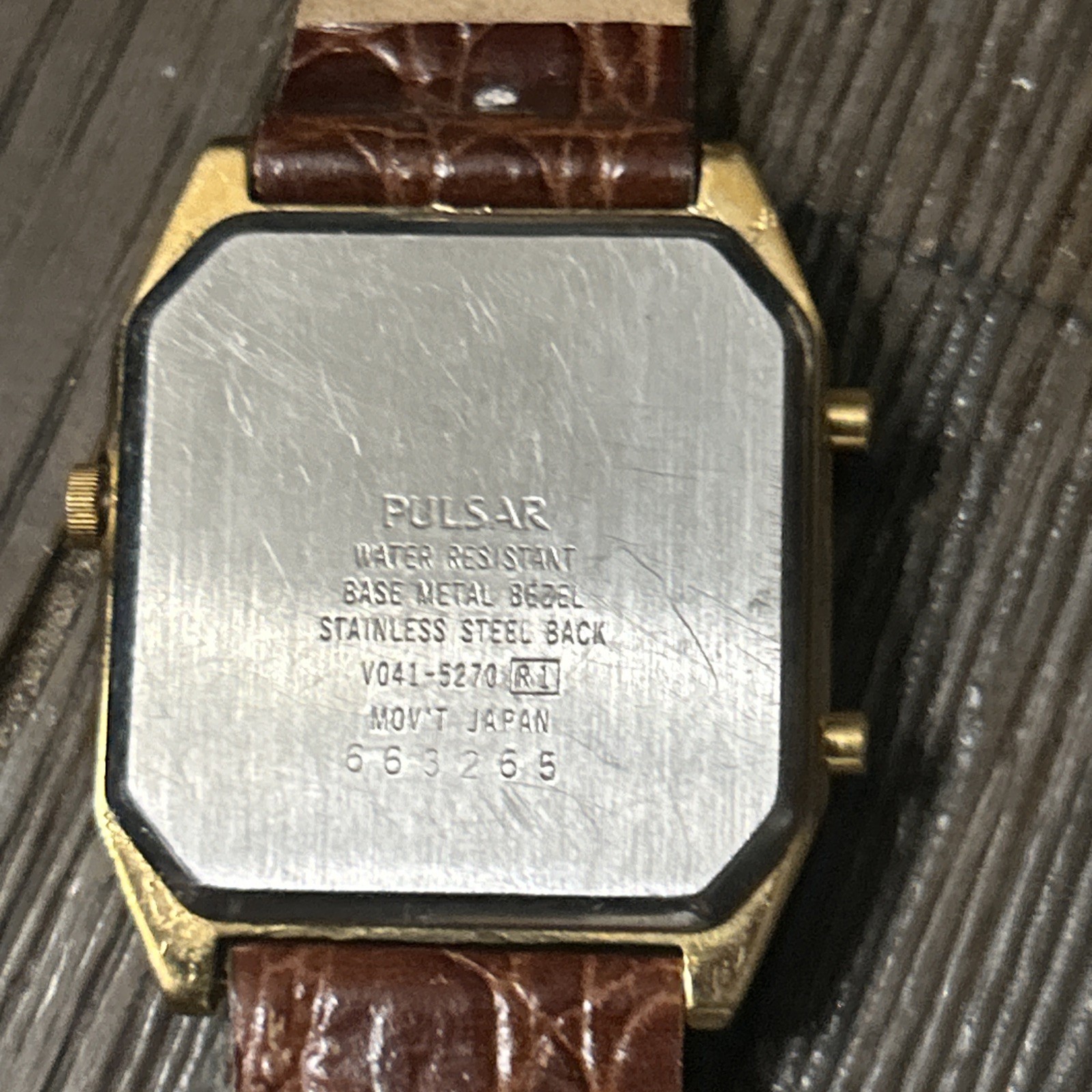 Vintage Pulsar Watch Women V041-5270 29mm Gold Tone Analog Digital New Battery