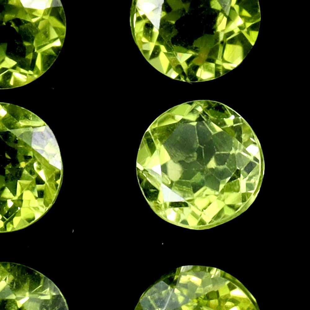 Round Cut Natural Unheated Top Rich Green Peridot 9pcs 8.22ct 5.7mm Lot Gemstone