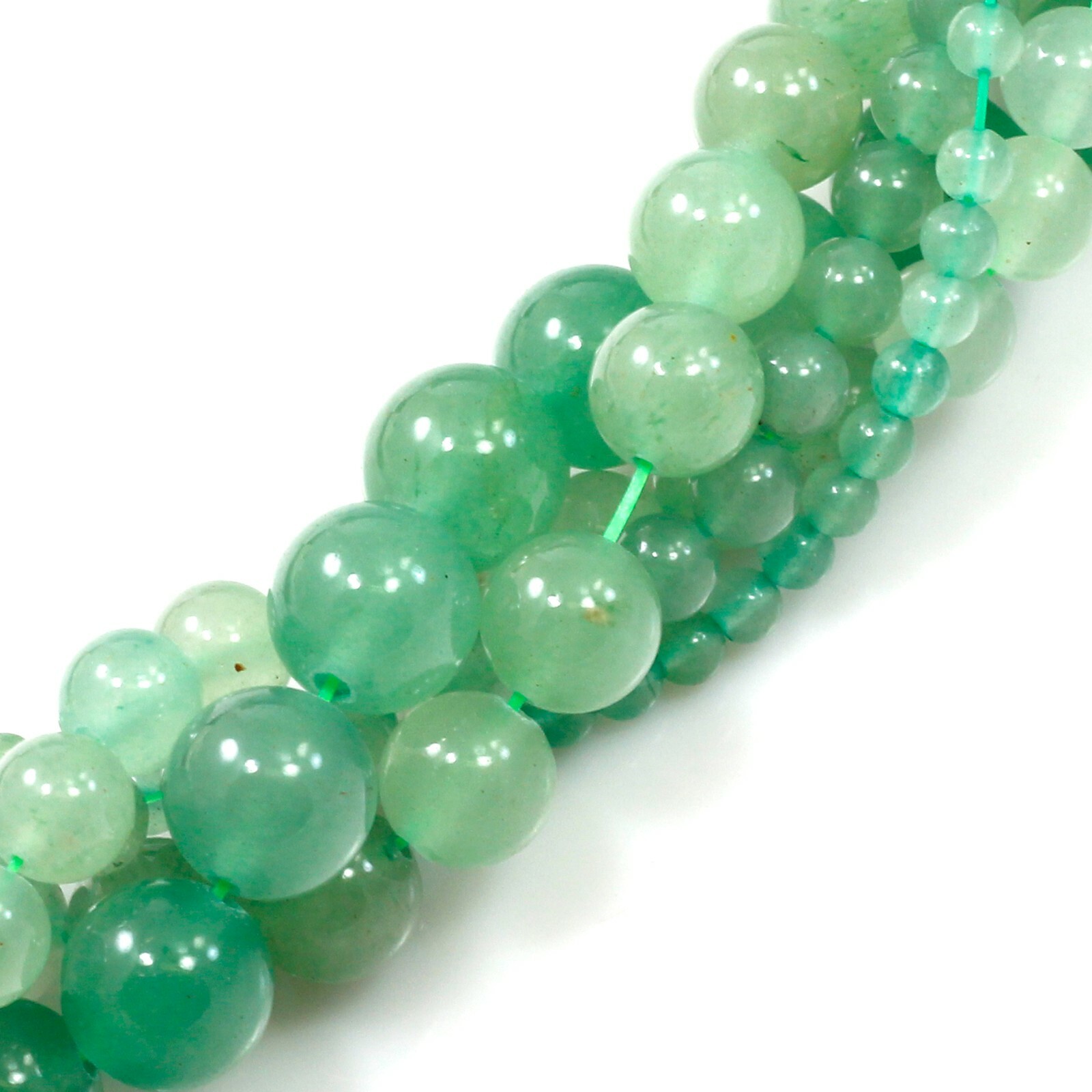 Natural Green Aventurine Jade Round Bead 15″ strand 4mm 6mm 8mm 10mm 12mm 18mm
