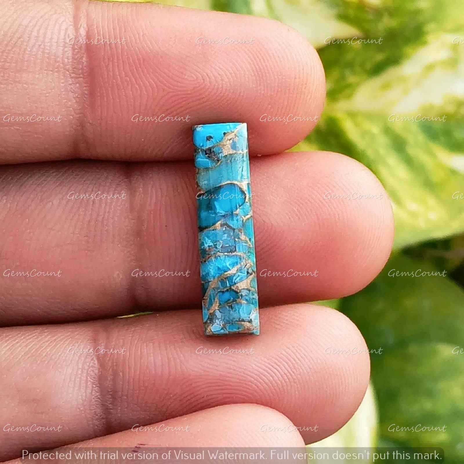 Natural Blue Copper Turquoise Rectangle Cabochon Gemstone 5x10mm-15x30mm