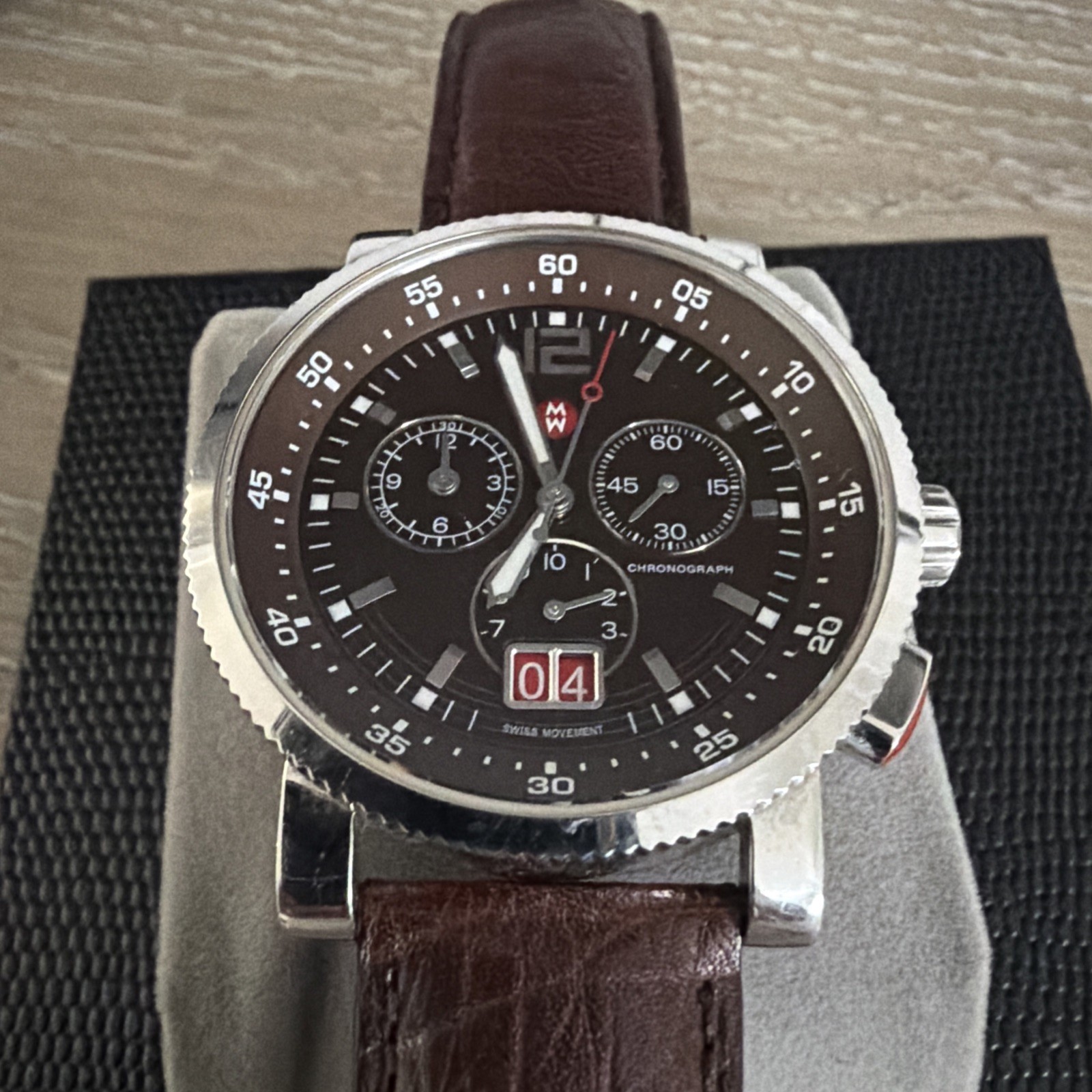Michele Sport Sail Chronograph Watch MW01K00A0013 Swiss Quartz 41mm