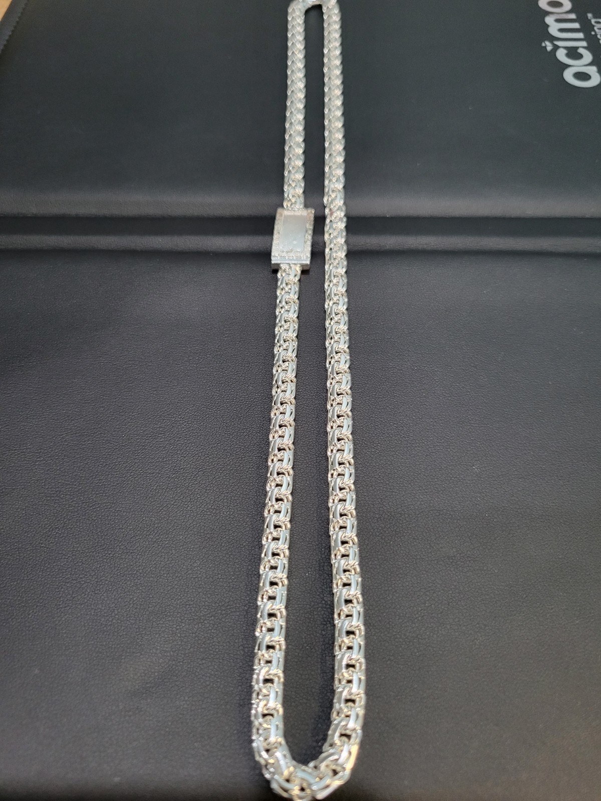 925 sterling silver Chino Link Greek Lock Chain 26″ 5mm Plata Solida Cadena 39g