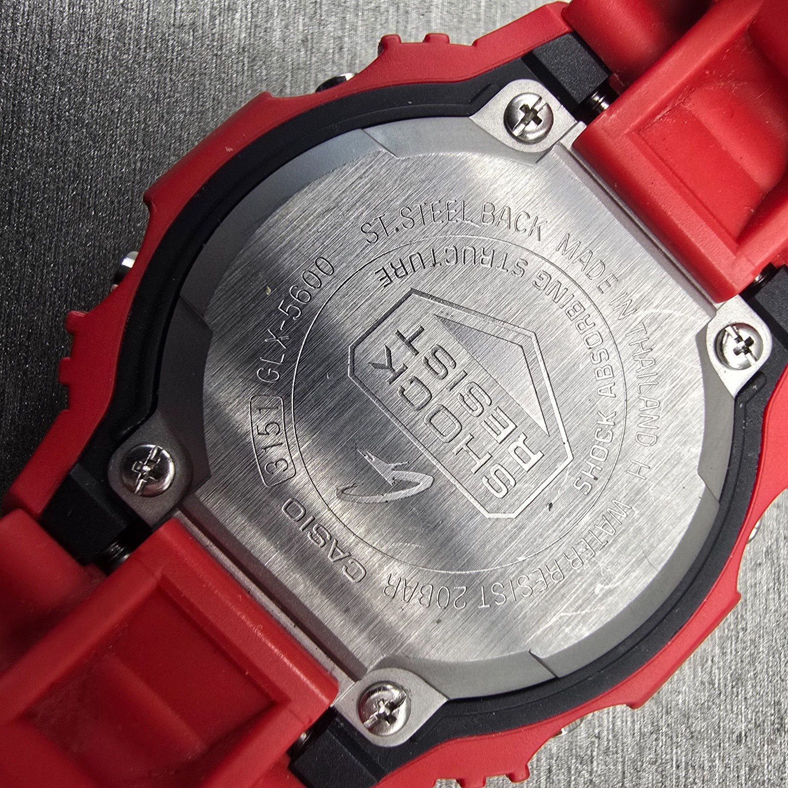 Casio G-Shock GLX-5600 Watch Men 44mm Red Alarm Chronograph G-Lide New Battery