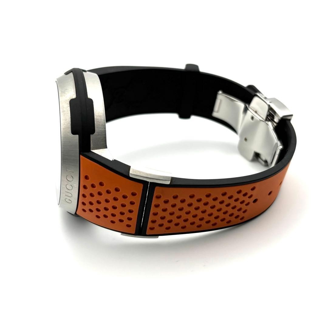 GUCCI I-GUCCI Sport XXL 114.1 316L Digital 114 Silver Black Orange Men’s