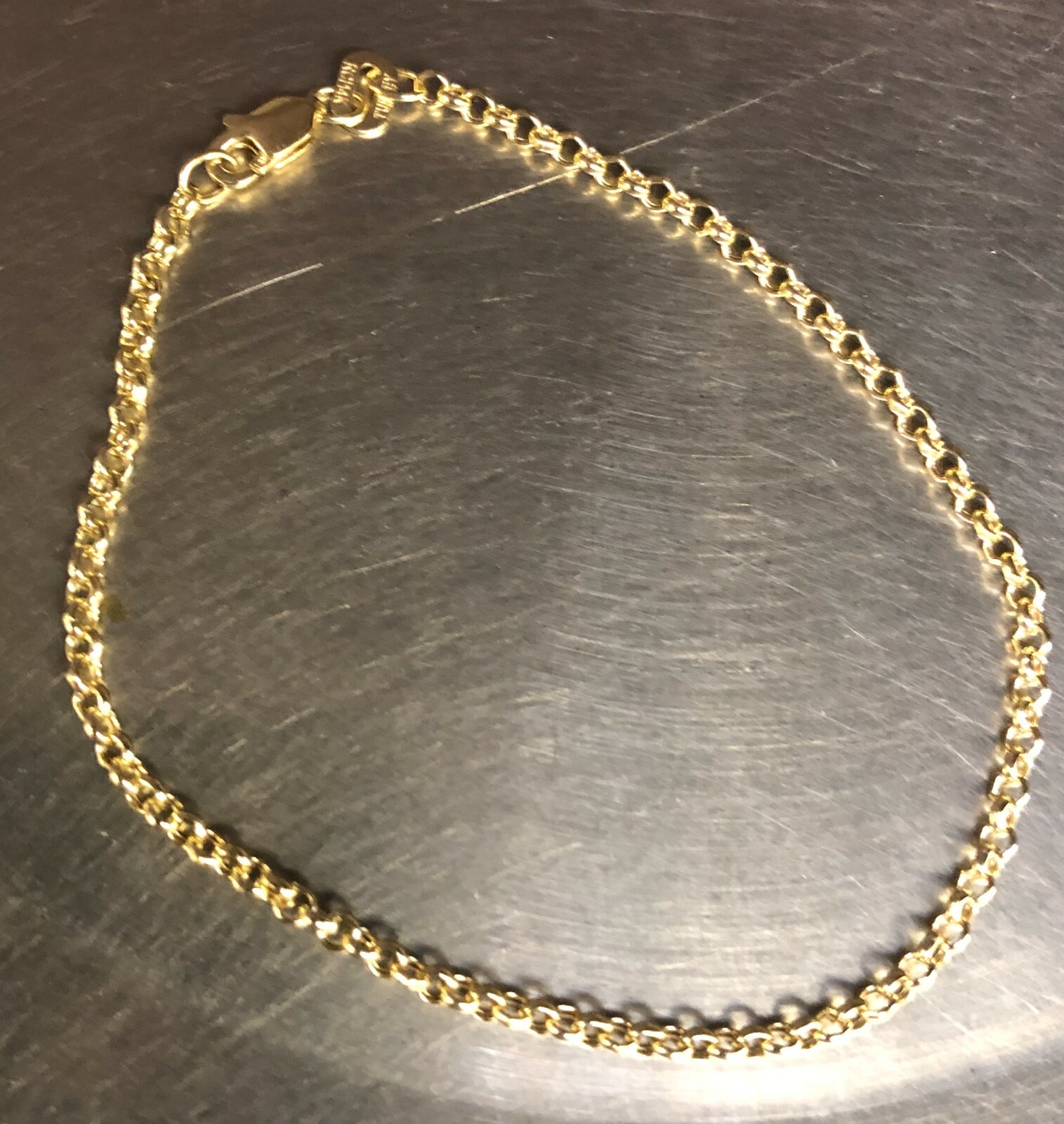 14k Yellow Gold 7″ Round Cable ROLO Link Pendant Chain/Bracelet 2.3mm 1.4 gram