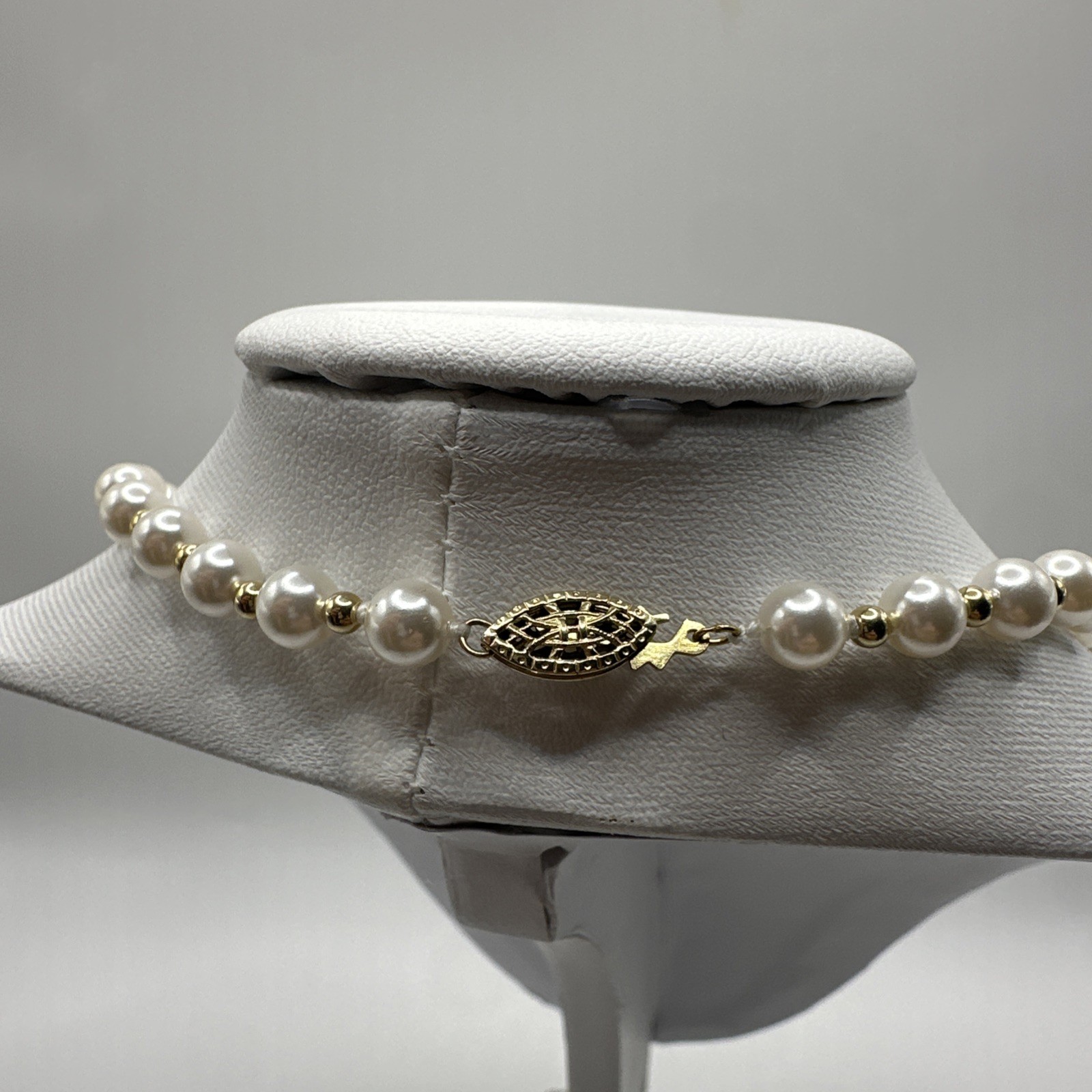 14 K Gold Filled Vintage Pearl Bead Necklace 18 inch