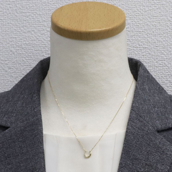4℃ K10YG diamond pendant necklace horseshoe – Auth free shipping from Japan- Aut