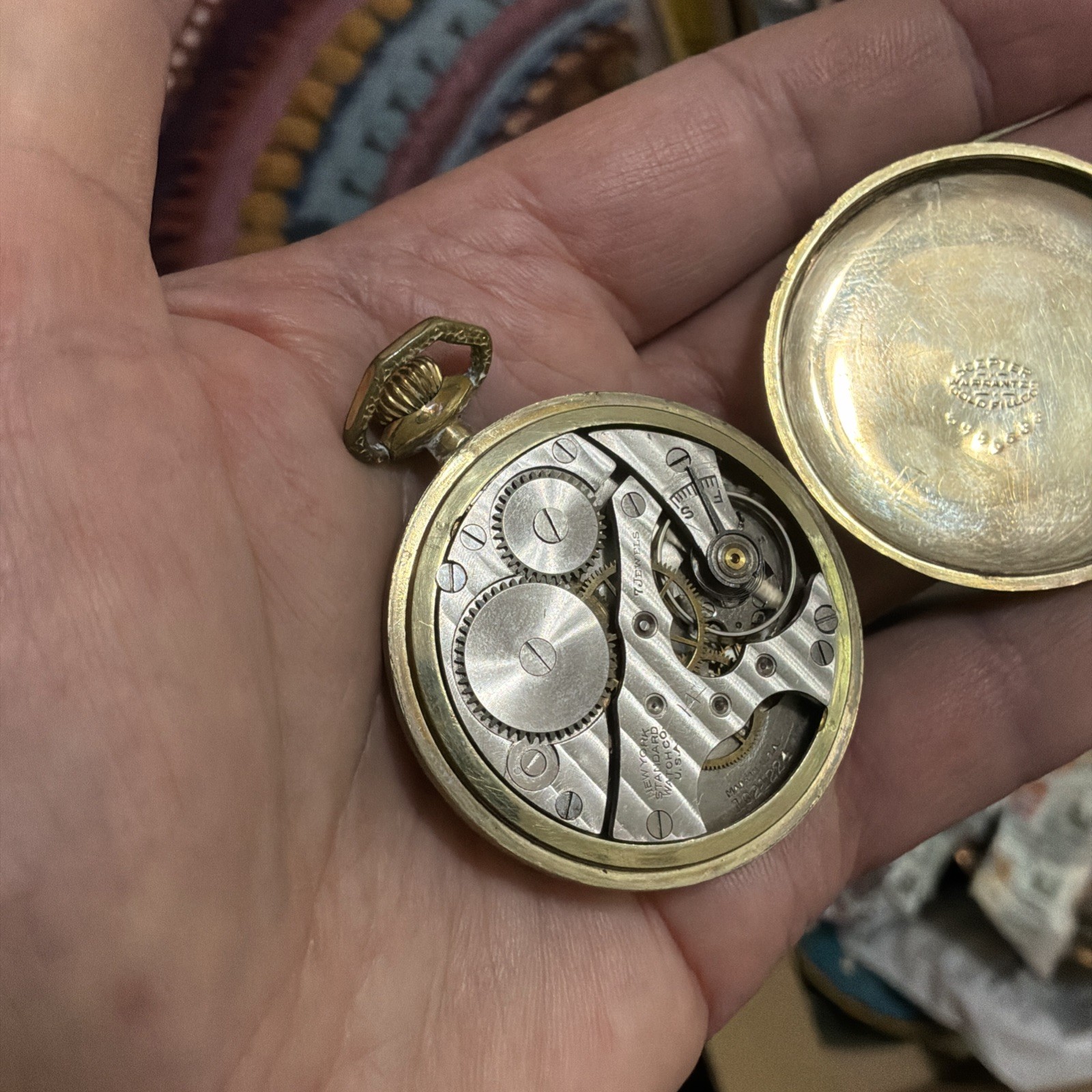 1925 New York Standard Watch Co. Grade 173 GF 12s 7J Pocket Watch Working