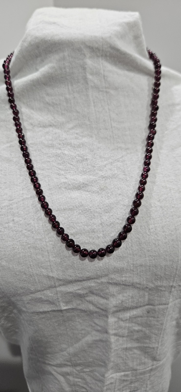 Lot of 4 garnet beaded necklaces different lengths and styles