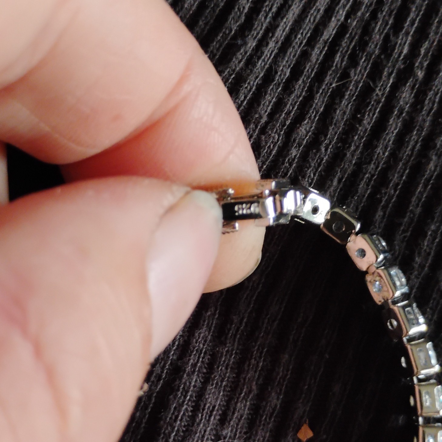Silver 925 Moissi Rhinestone Tennis Chain And Braclet