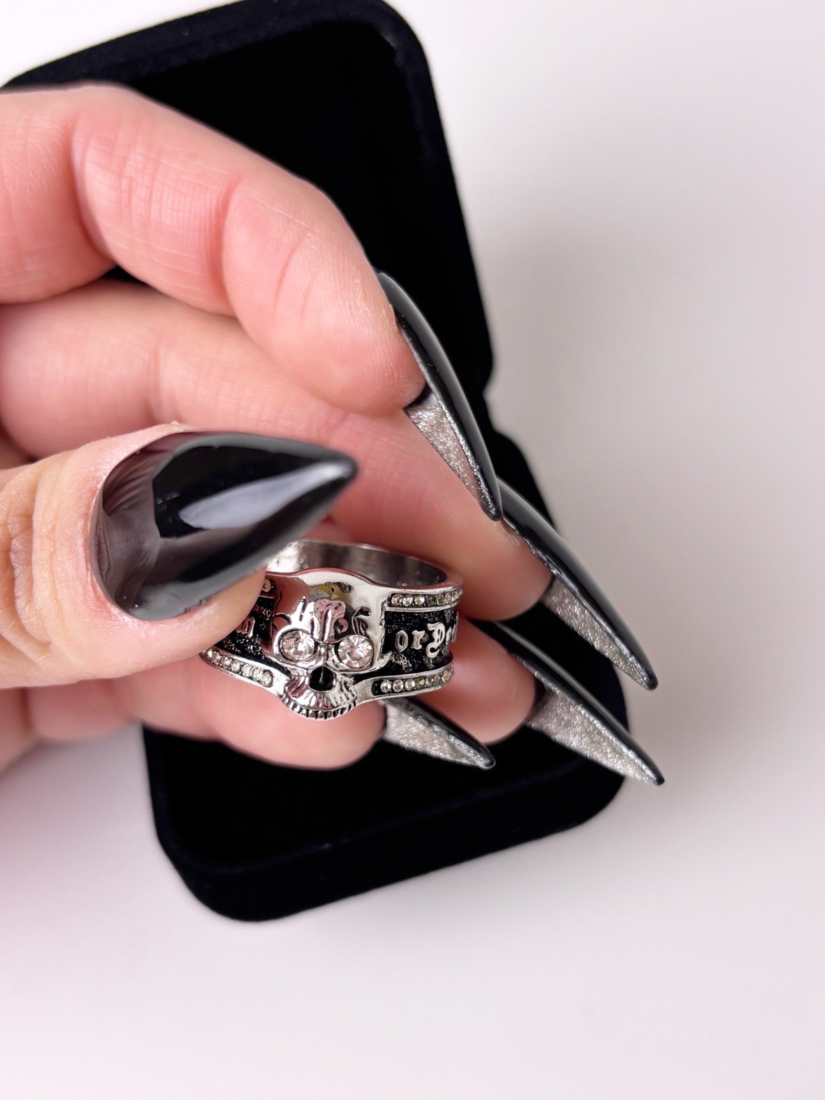 Men’s Skull Ring 925 Sterling Silver Freedom Or Death Liberation Men’s Size 12