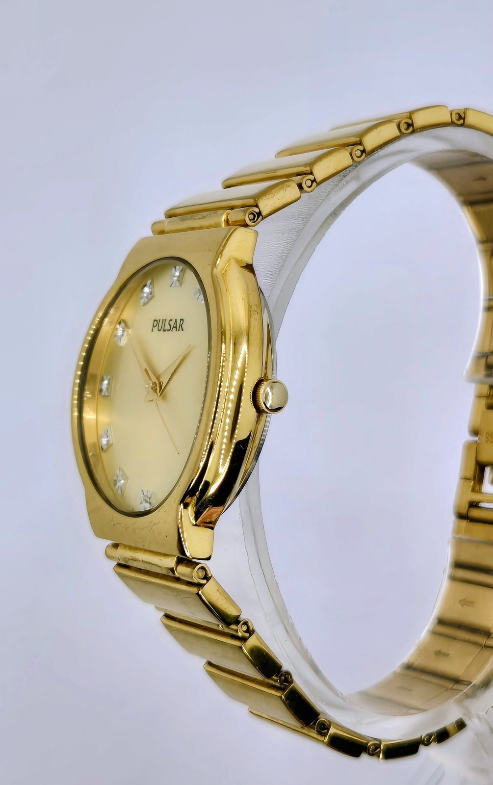 Women’s Pulsar All Stainless Steel Champagne Dial Gold Tone Date Quartz Watch
