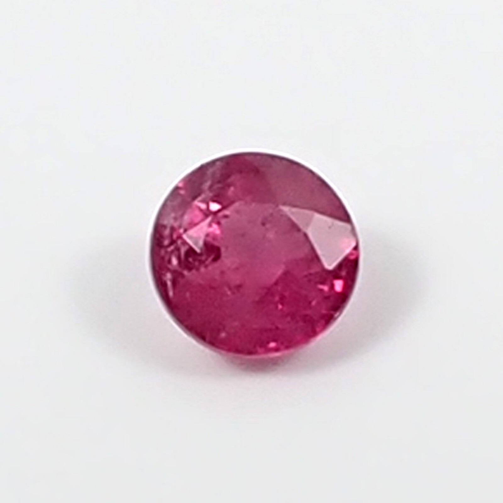 0.39 carat 4.0 mm Round Red Pinkish Color Natural Ruby Precious Gemstone, L09