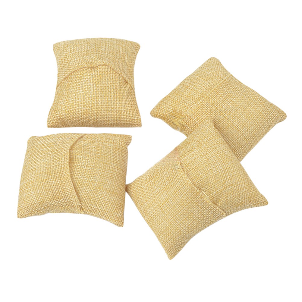 6Pcs Light Yellow Jewelry Pillows Soft Durable Bracelet Watch Display Stand