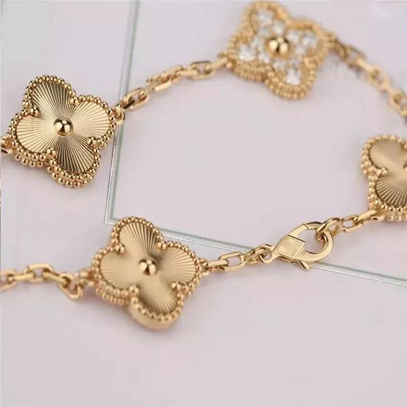 1.24Ct Lab Created Diamond Women’s Flower Bracelet 14K Yellow Gold Plated 7″ in