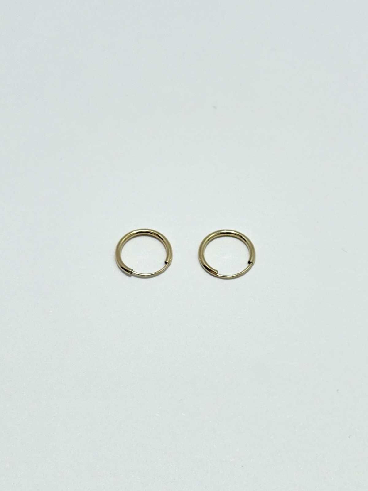 10k Solid Yellow Gold Mini Hoop Earrings 9mm Argollas Unisex Kids Cartilage