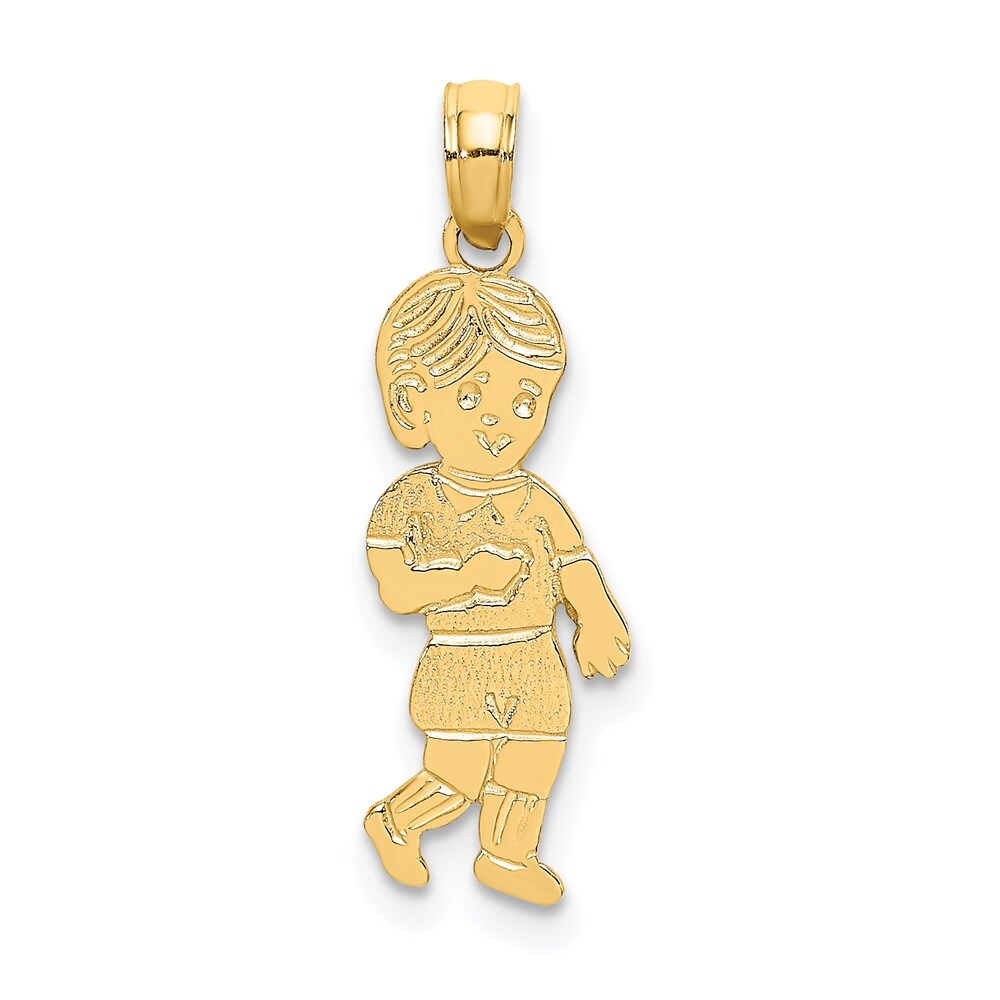 14K Yellow Gold Little Boy Walking Pendant