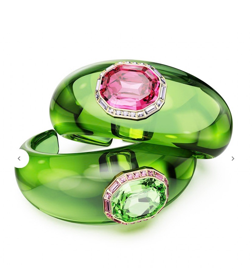 SWAROVSKI – DULCIS MIXED CUT, MULTI COLOURED, SET OF 2 CUFF GOLD TONE PLATED💕