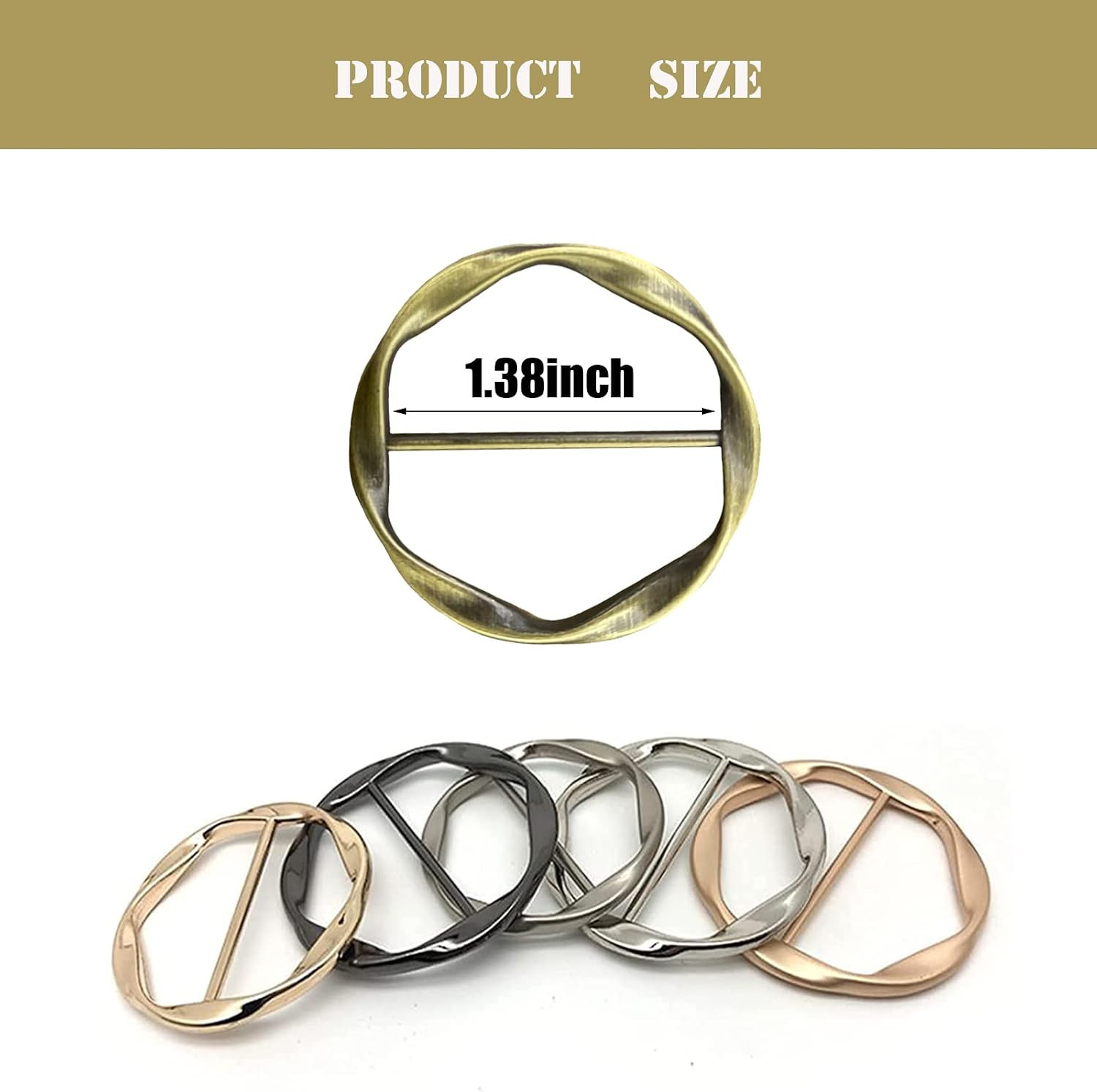 DHATMYC 6 PCS Scarf Ring Clips Waist Buckle Clip T-Shirt Tie Pin Clip for Women