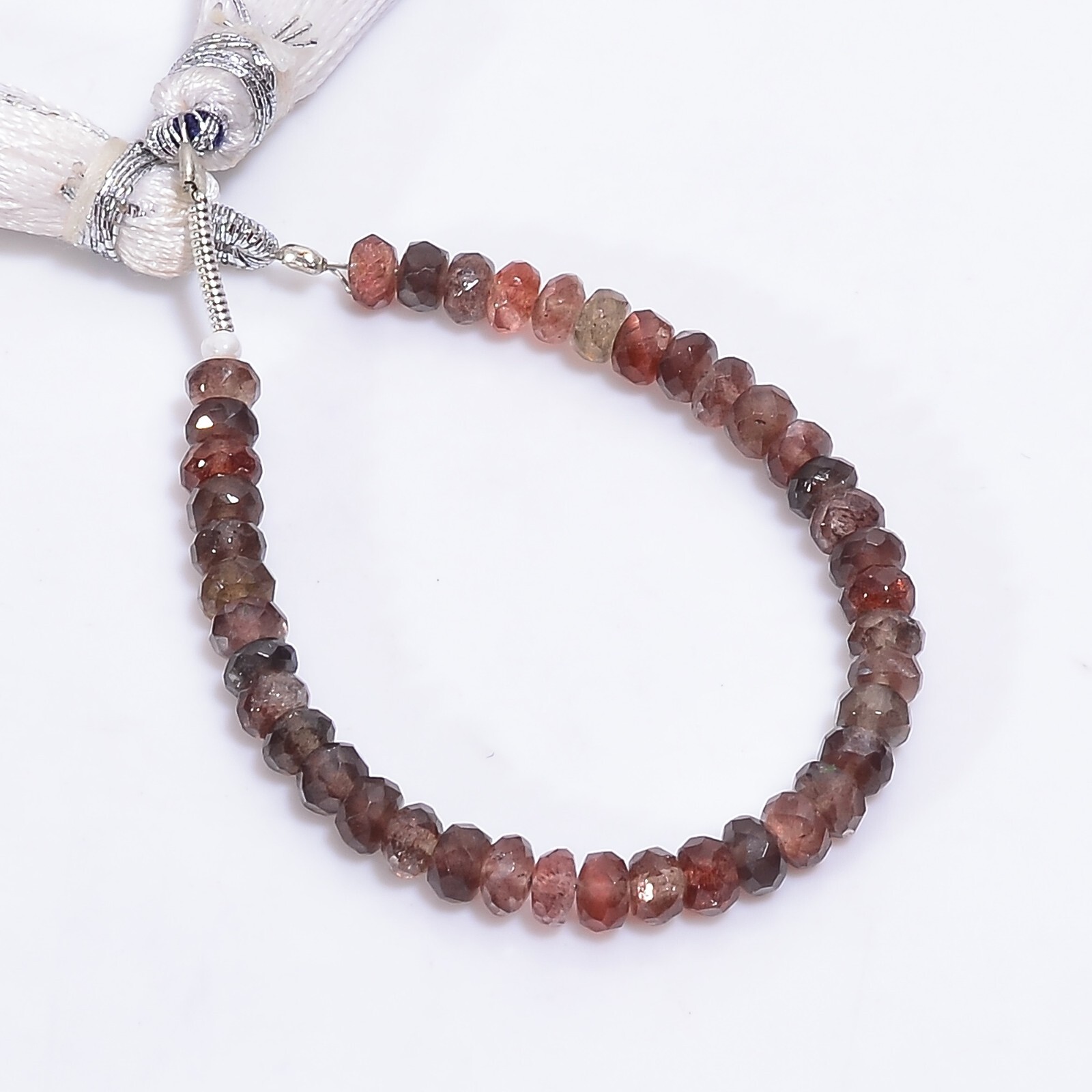 Natural Spectrolite Gemstone Rondelle Faceted Beads 4X4X3 mm Strand 4″ E-2810